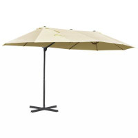 Arlmont & Co. 14Ft Patio Umbrella Double-Sided Outdoor Market Extra Large Umbrella With Crank, Cross Base For Deck, Lawn