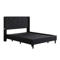 Lark Manor Tufted Upholstered Low Profile Platform Bed