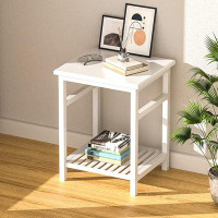 Latitude Run® Nightstand, End Table, Side Table for Bedroom Living Room Lounge(White)