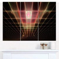 Made in Canada - Design Art 'Pink on Black Laser Protective Grids' Graphic Art Multi-Piece Image on Canvas