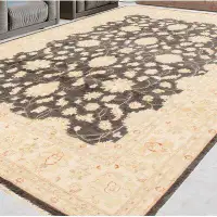 Isabelline One-of-a-Kind Oriental Hand-Knotted 8'1" X 9'10" Wool Black Area Rug