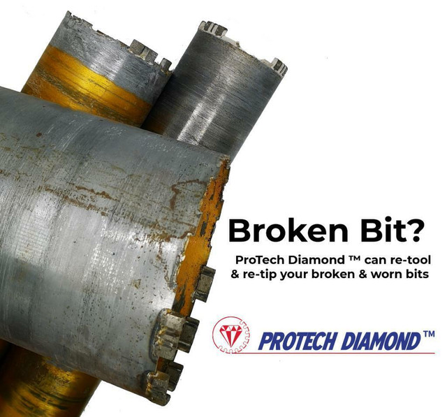 Burnt Blade? Broken Core Bit? Wobbly Blade Lost Tension? ProTech Diamond ™ Tool Re Tip Service Can help! in Other in Nova Scotia - Image 2