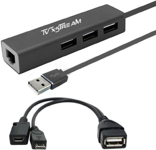 TV xStream LAN Ethernet Adapter with 3 USB Port Hub for TV Streaming Devices - Stick 2nd Gen, 3rd Gen 4K Firestick, Plus in General Electronics