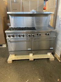 Commercial 6 Burners with 24 Griddle Stove Top Range