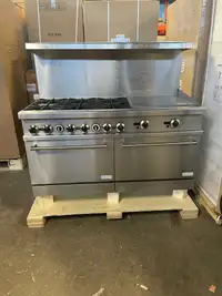 Commercial 6 Burners with 24 Griddle Stove Top Range