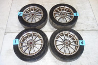 JDM Subaru Impreza WRX STi Enkei Wheels Rims Tires 5x100 17x7+48 Offset Japan