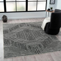 Latitude Run® Washable Area Rug, Stain Resistant & Easy to Clean, Geometric