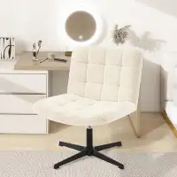 Ebern Designs Armless Cross Legged Office Desk Chair No Wheels
