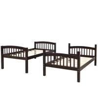 Harriet Bee Twin Over Twin Bunk Bed With Ladder