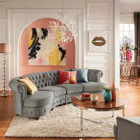 Willa Arlo™ Interiors Venuti Velvet Chesterfield 34'' Rolled Arm Sofa