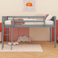 17 Stories Wood Loft Bed with Ladder, can be placed on the left or right