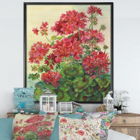 Made in Canada - East Urban Home 'Blossoming Red Geraniums' - Picture Frame Graphic Art on Canvas