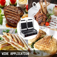 NEW DOUBLE COMMERCIAL SANDWICH PANINI PRESS GRILL