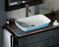 PolyStone 23x15 or 15x15 Rectangle/Square Vessel Sink in 4 Colors ( White, Grey, Sky & Fern )