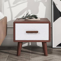 Wrought Studio Square End Table With 1 Drawer Adorned With Embossed Patterns