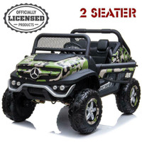 Kids Ride On Cars 24VOLT w Adult Remote  24VOLT Mercedes Benz Unimog 4x4 All wheel Drive, Rubber Wheels & Leather Chair