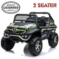 Kids Ride On Cars 24VOLT w Adult Remote  24VOLT Mercedes Benz Unimog 4x4 All wheel Drive, Rubber Wheels & Leather Chair