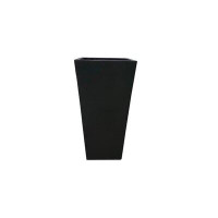 The Party Aisle™ The Party Aisle™ 28"H Square Burnished Black Concrete/Fibreglass Indoor Outdoor Modern Tall Tapered Pla
