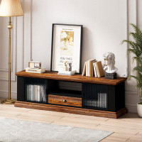 17 Stories Modern Design TV stand with 2 Storage Cabinets and Drawer,TV Console Table