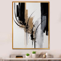 Design Art Black, White And Gold Expression II - Modern Canvas Wall Art