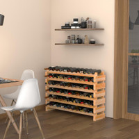 HOMCOM 72 Bottles Wood Wine Rack  Holder 6 Tier Stackable Storage Stand