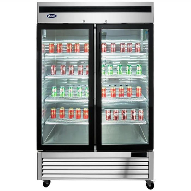 Atosa Double Door 54 Wide Stainless Steel Glass Display Freezer in Other Business & Industrial