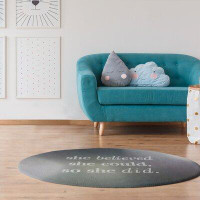 East Urban Home Multicolor Background Women Empowerment Quote Poly Chenille Rug