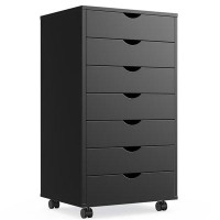 Latitude Run® Sweetcrispy 7 Drawer Chest - Storage Cabinets With Wheels Dressers Wood Dresser Cabinet Mobile Organizer D