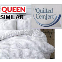 QUILTED COMFORT DOWN ALTERNATIVE DUVET QUEEN HA-1229Q 549189610 WAFFLE WEAVE BEDDING WHITE