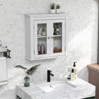 Winston Porter Topbuy Bathroom Wall Cabinet With Tempered Glass Doors Wall Mounted Storage Cabinet Medicine Cabinet With
