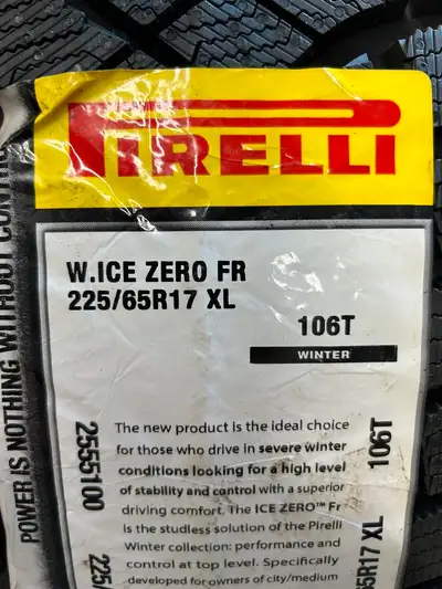 4 Brand New Pirelli Ice Zero FR 225/65R17 XL  Winter Tires   *** WallToWallTires.com ***