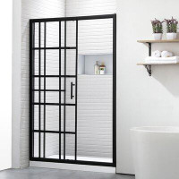 Zipcode Design™ Porte de douche coulissante simple encadrée avec processus de trempage thermique et traitement de protec