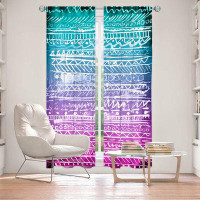 East Urban Home Lined Window Curtains 2-panel Set for Window Size Organic Saturation Pastel Ombre Aztec