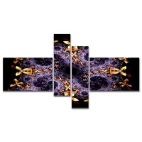 East Urban Home 'Yellow and Violet Fractal Flower' Graphic Art Print Multi-Piece Image on Canvas