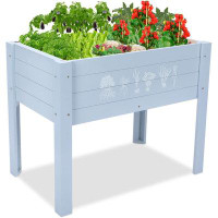 Arlmont & Co. 30 X 24 X 18 Inch Wooden Elevated Raised Garden Bed For Kids Outdoor Raised Planter Box With Legs And DIY