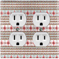 WorldAcc Metal Light Switch Plate Outlet Cover (Indian Native Tribal Pattern Colourful Tiles  - Single Toggle)