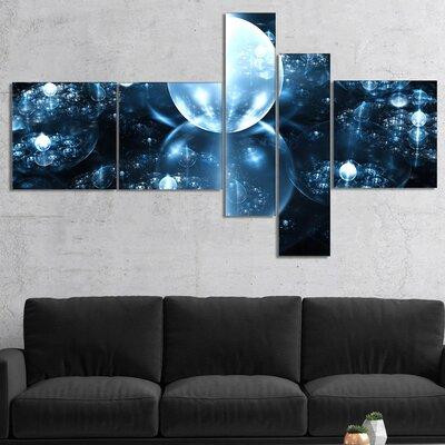 East Urban Home 'Blue Water Drops on Mirror' Graphic Art Print Multi-Piece Image on Canvas in Home Décor & Accents