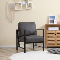 Accent Chair 24.2" W x 30.9" D x 35" H Dark Gray
