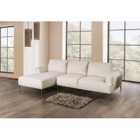 Hokku Designs Marshaya Chenille L-Shaped Sectional With Extendable Backrest