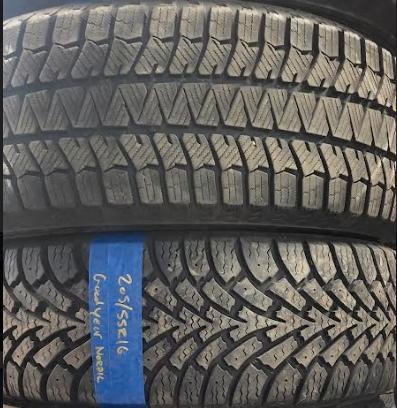 USED PAIR OF ALL SEASON GOODYEAR 205/55R16 95% TREAD WITH INSTALL. in Auto Body Parts in City of Toronto