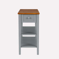 Winston Porter Narrow 2-Tone End Table With USB Charging Ports