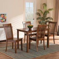 Red Barrel Studio Melahat Modern And Contemporary Dark Brown Finished Wood 5-Piece Dining Set