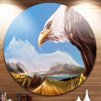 Made in Canada - Design Art 'Eagle Flying in Sky' Graphic Art Print on Metal