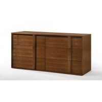 Hokku Designs 65" Walnut Solid Wood Six Drawer Double Dresser