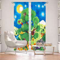 East Urban Home Lined Window Curtains 2-panel Set for Window Size by nJoy Art - Tree of Wildlife
