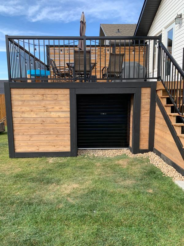 NEW BLACK Roll-Up Doors. Now available in Canada! 5’ x 7’, 6&#39; x 7&#39;, 7&#39; x 7&#39; Shed Roll-up Door $755.00 &a in Outdoor Tools & Storage in Barrie - Image 2
