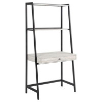17 Stories Alamin 1-drawer Ladder Desk Grey Stone and Black