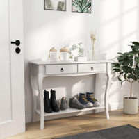 Console Table 39.4" L x 13" W x 29.5" H Ivory White