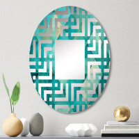 East Urban Home Turquoise Triangles I - Maze Decorative Mirror MIR105962 O