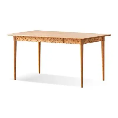 Hokku Designs 59.06" Cherry Rectangular Solid Wood Dining Table